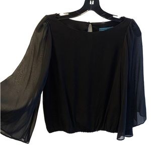 Alice + Olivia - Never worn black silk blouse - XS